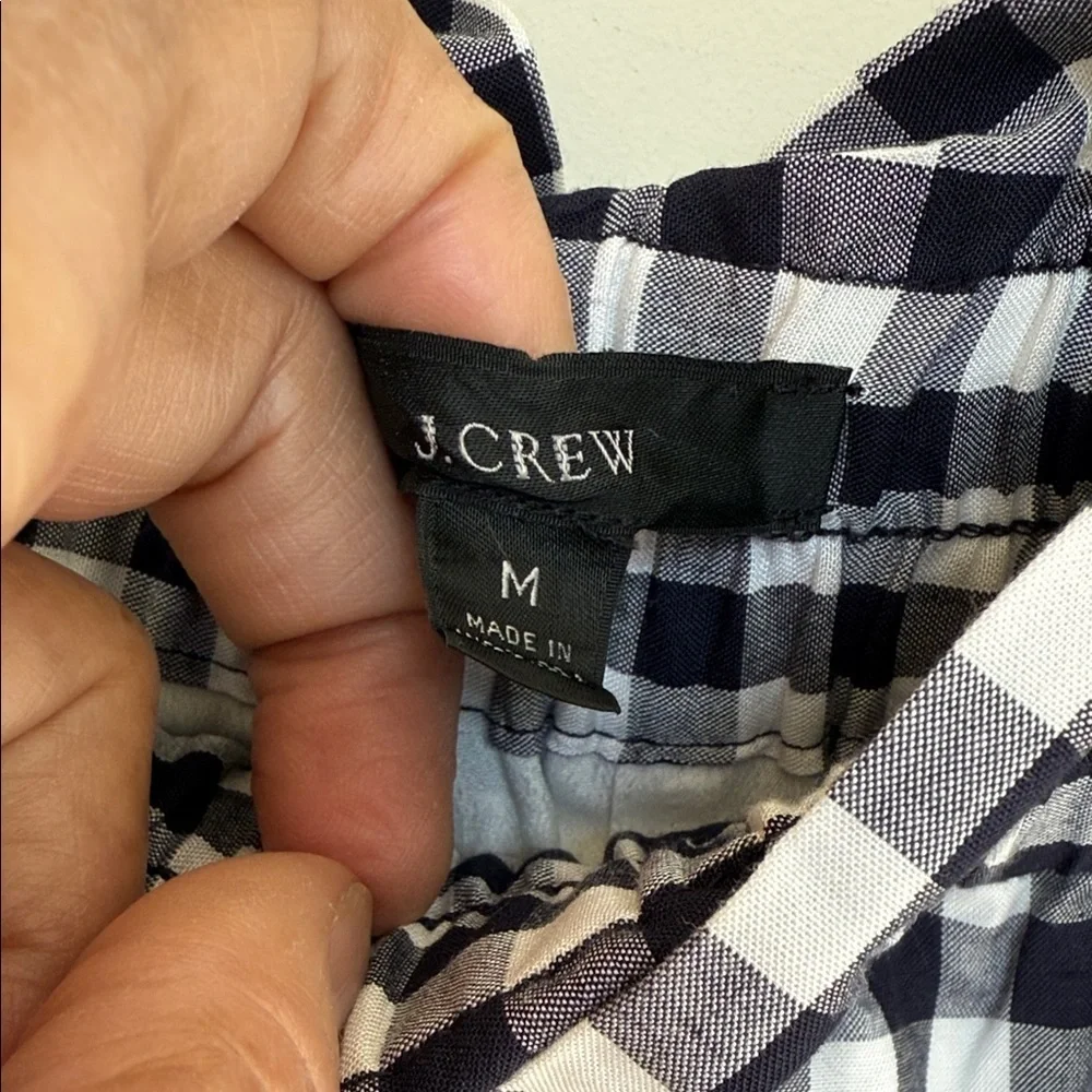 J. Crew High Waist Checkered Shorts - Black and White